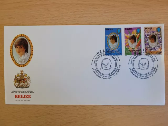 Belize 1982 Royal Baby, Birth Princess Diana FDC First Day Cover #C47262