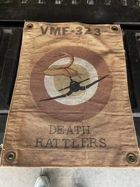 Wwii Usmc Vmf- 323 Death Rattlers   Ready Room  Flag