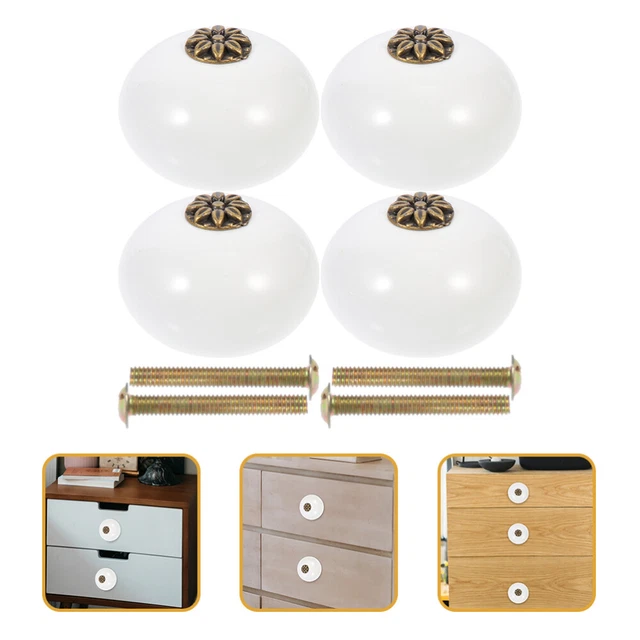 4 Pcs Cabinet Round Doorknob Drawer Handle Cabinet Knobs Simple 12