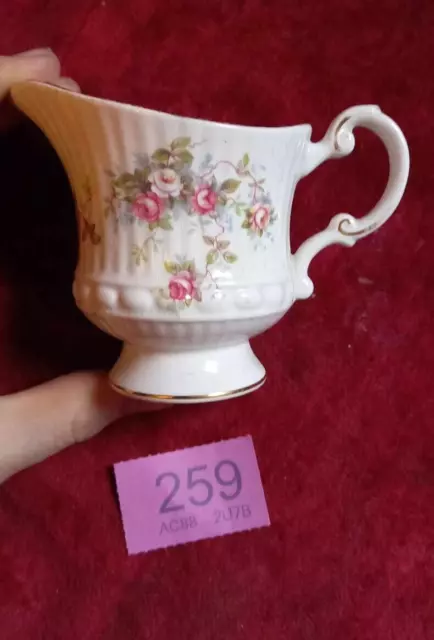 Vintage Queen Anne Fine Bone China Milk Jug Creamer Rose