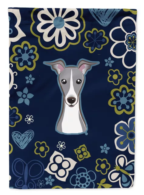 Blue Flowers Italian Greyhound Flag Garden Size BB5087GF
