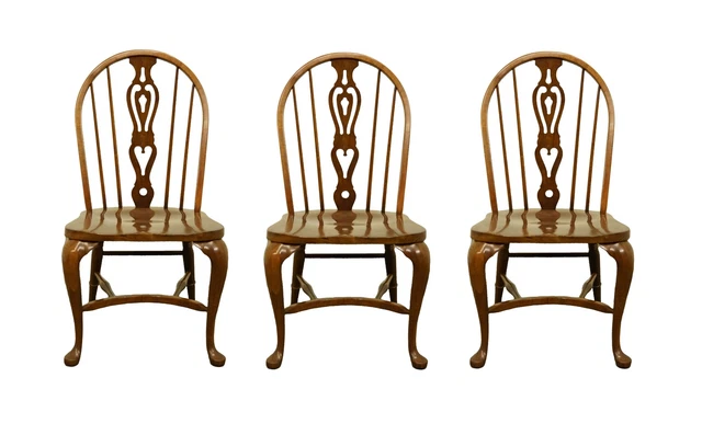 Set of 3 PENNSYLVANIA HOUSE Solid Walnut Rustic Traditional Spindle-Back Dini... Set of 3 PENNSYLVANIA HOUSE Solid Walnut Rustic Traditional Spindle-Back Dini...