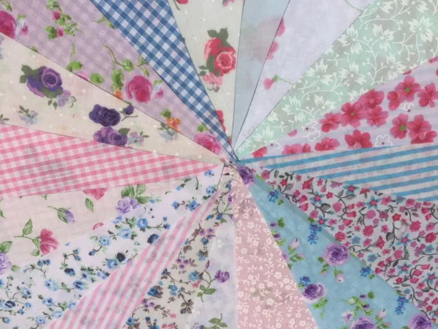 Handmade Fabric Floral Bunting Different Lengths~Designs Weddings Vintage Shabby