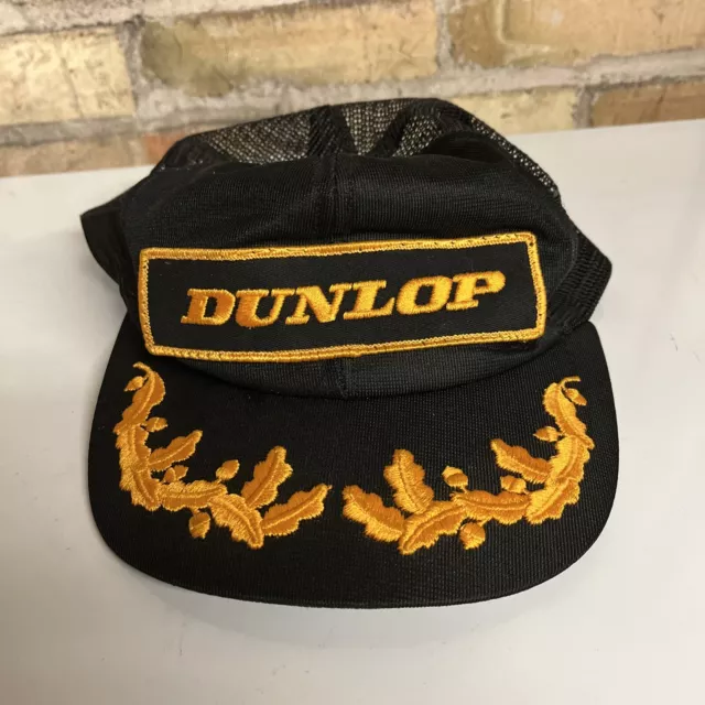 Dunlop Vintage Snapback Patch "Trucker" Hat Cap 1980's Scrambled Eggs Swingster