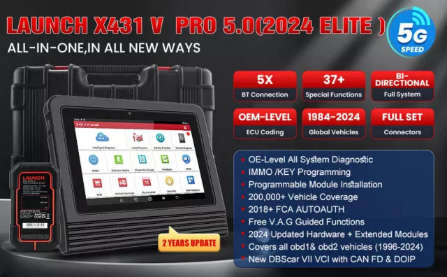 LAUNCH X431 PRO V V5.0 PRO 5 Profi OBD2 Diagnosegerät ALLE SYSTEM Key Programm 2