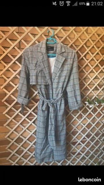 TRENCH A CARREAUX femme XS Bershka TRES BON ETAT EUR 14 96 PicClick FR