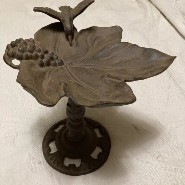 vintage Cast Iron Hummingbird On A Leaf 8x10 9 Inch’s Tall