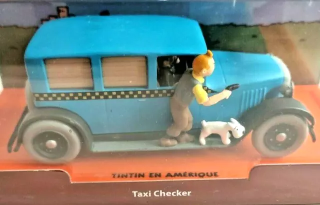 En voiture Tintin Taxi Checker de Chicago by Hergé-Moulinsart, 1/43, neuf