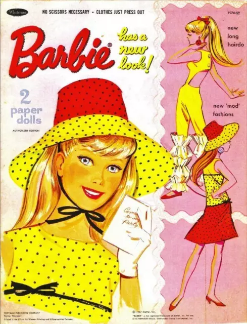 Vintage Uncut 1967 Barbie Has A New Look Paper Dolls~#1 Reproduction~Nostalgic