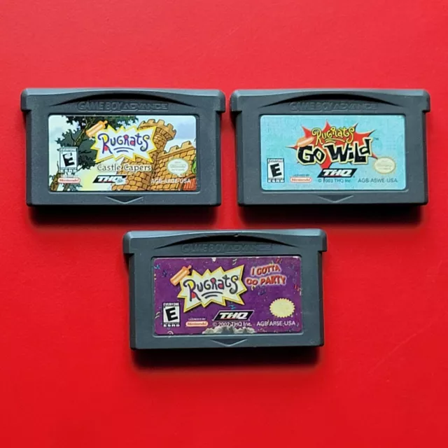 Rugrats Gotta Go Party Go Wild Castle Capers Lot 3 Authentic Game Boy Advance