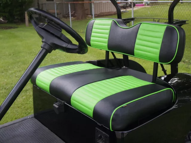 Deluxe Golf Cart Seat Cover Lime Green Black For EZGO Valor /TXT 2014-2022