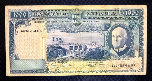 1970 Angola - 1000 Escudos - P#98 - Vf+ - Mb8