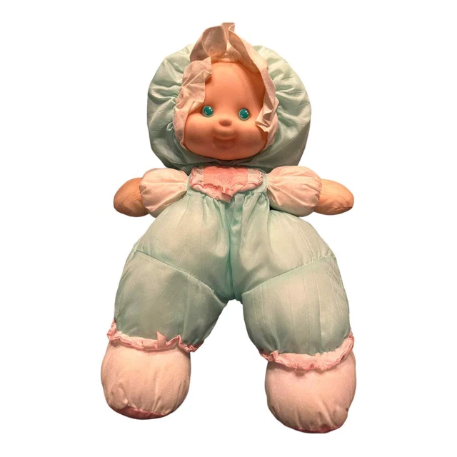 Vintage Puffalump Kids Baby Doll Plush Fisher Price 1990 Green Y2K