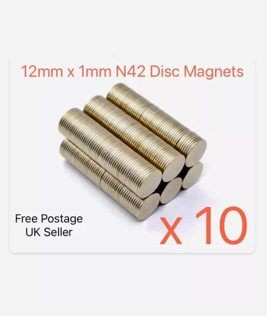 ✅ 10x VERY STRONG N42 Neodymium Disc Magnets 12mm x 1mm - Geocaching / Geocache.