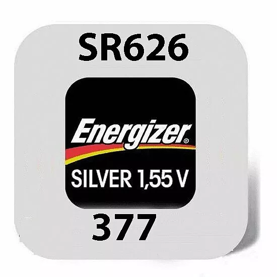 1x Energizer 377/376 Uhren-Batterie Knopfzelle SR626SW SR626W AG4 Silver 1,55V