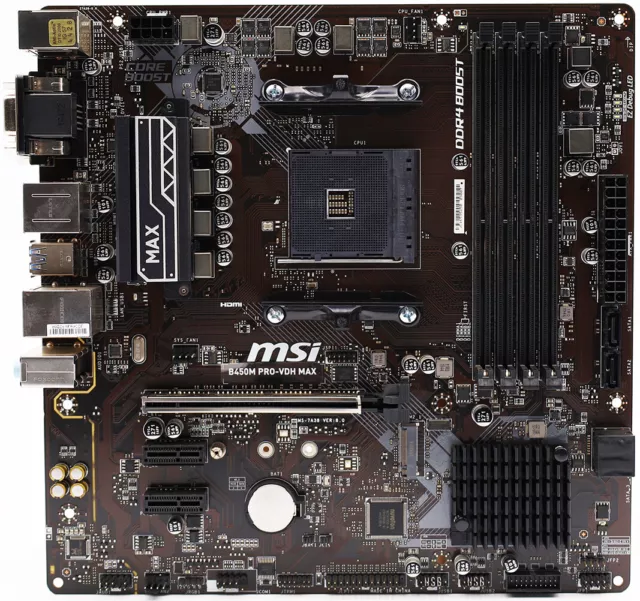 MSI B450M PRO-VDH MAX Mainboard (AM4, DDR4, microATX, B450)