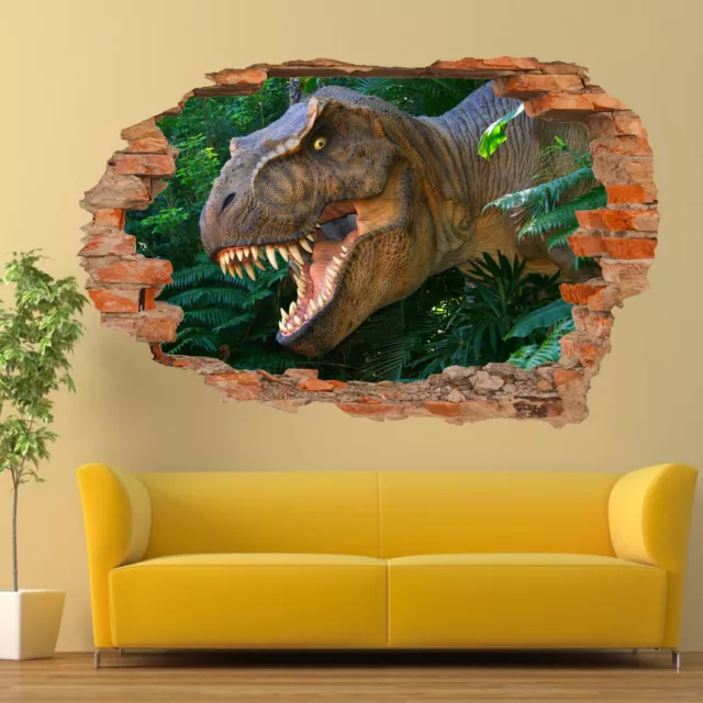 Jurassic Dinosaur T Rex Wall Stickers 3D Art Mural Room Office Poster Decor Tl7