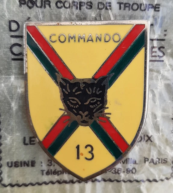 INSIGNE COMMANDO 13 Indochine LÉGION ÉTRANGÈRE Retirage Drago 1974 FFL ...