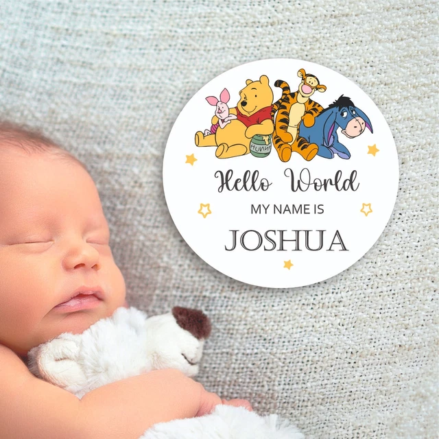 New Baby Hello World my name is plaque My Name Is, Winnie the Pooh
