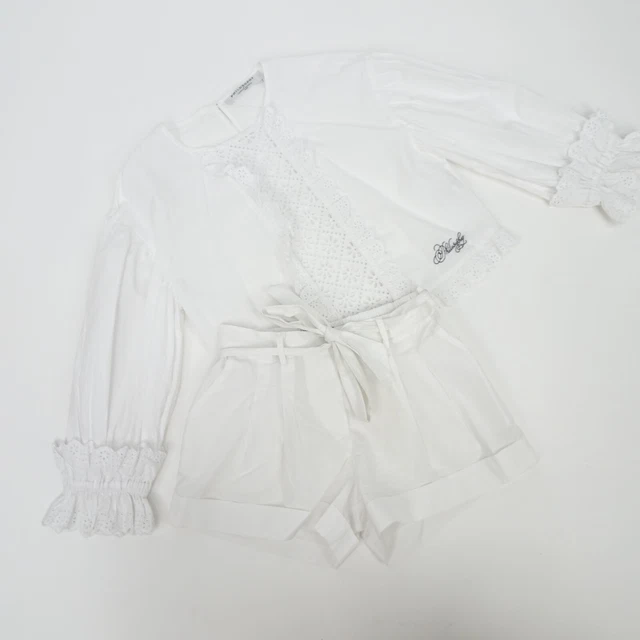 Philosophy Embroidered Blouse / Belted Shorts Co-Ord Set Age 8-10