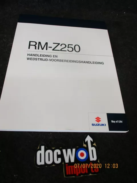 Suzuki RMZ250 2016 Genuine oem Dutch owners workshop,service manual RM3779
