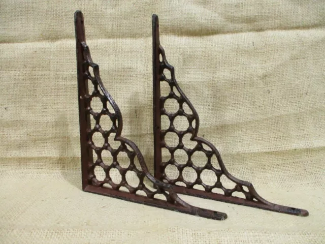 6 Cast Iron Large Antique Style Brackets Garden Braces Shelf Bracket Corbels 2