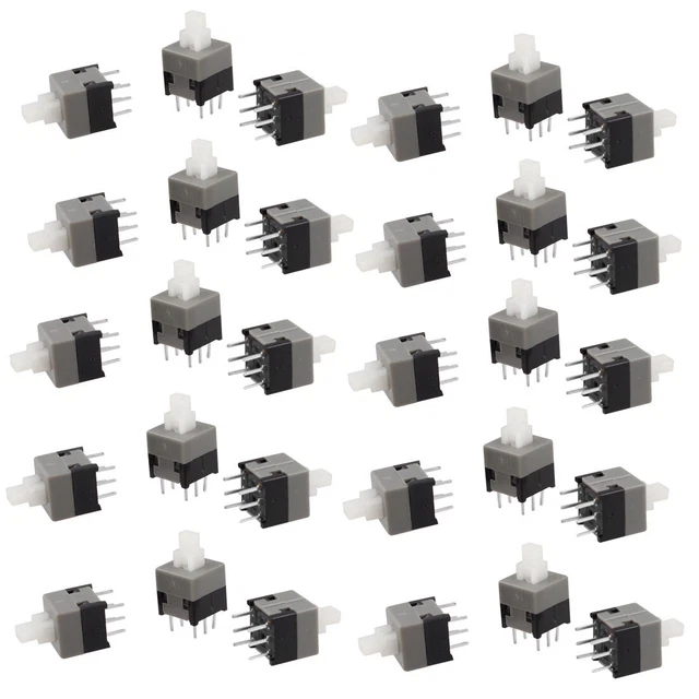 30pcs DIP Through Hole Pushbutton Clock Switch Clock Microswitch 8.5x8.5mm