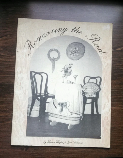 Folleto de cesta Romancing The Reed Sharon Wright vintage 1983 tejido de cesta