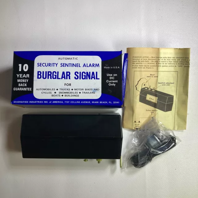 VTG Automatic Security Sentinel Alarm Burglar Signal Motorcycle Made In USA NOS