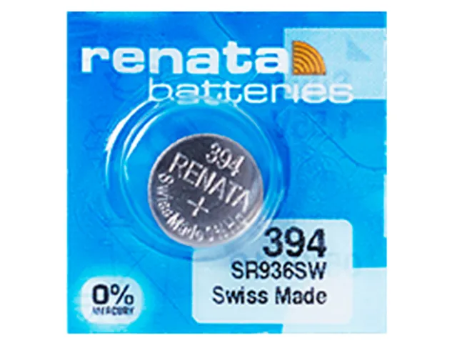 Renata 394 Pila Batteria Orologio Mercury Free Silver Oxide SR936SW Swiss 1.55V