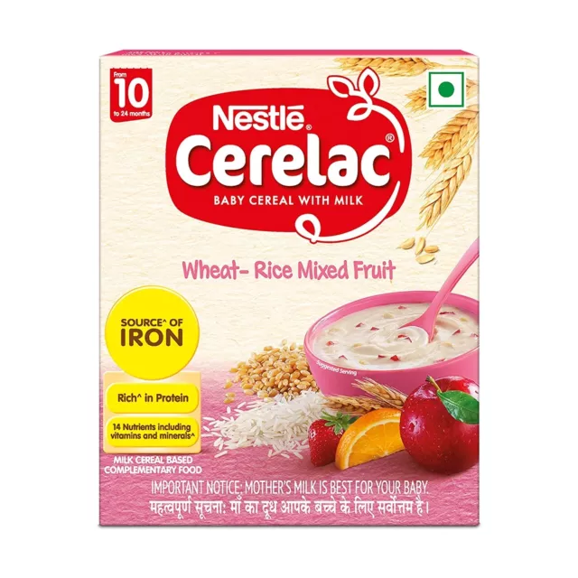 Nestlé Cerelac Bébé Céréale Avec Lait, Wheat-Rice Assortiment Fruit De 10 Mth