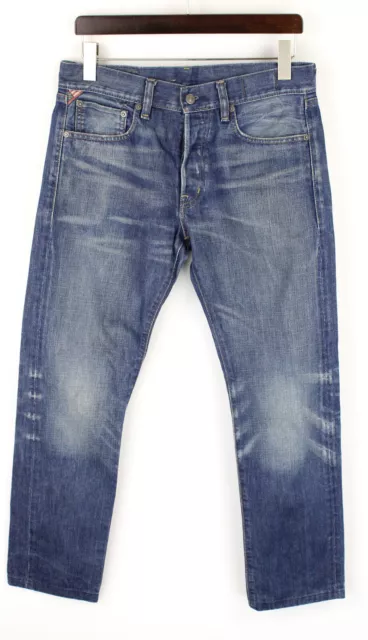 Ralph Lauren Denim & Supply Slim Hommes Jeans W32 L28 Whiskers Délavé Bouton Fly