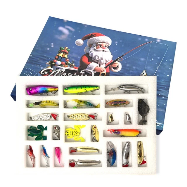 Fishing Lure Advent Calendar 2025 - 24 Days Christmas Countdown With Tackle  Lures For Men, Teens & Boys - Fishing Gifts