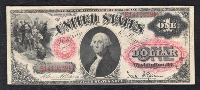 Fr. 27 1878 $1 One Dollar “With Rays” Legal Tender United States Note Very Fine+