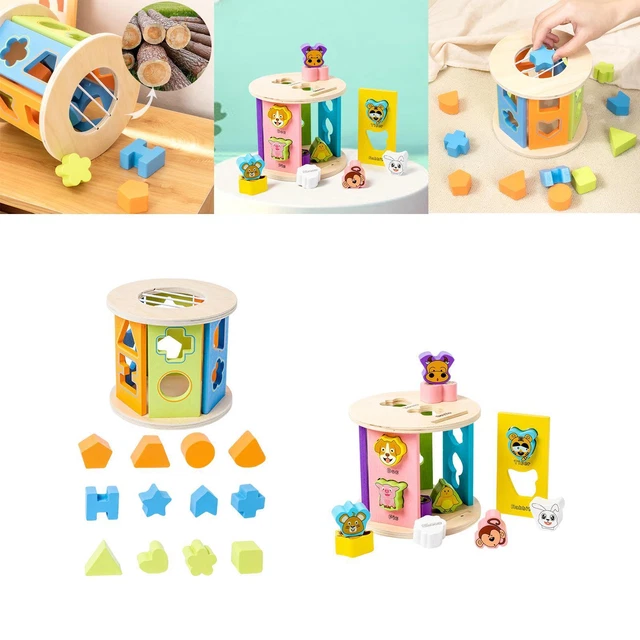 Wooden Shape Sorter Toy Sorting and Stacking for Party Favors Birthday Gift