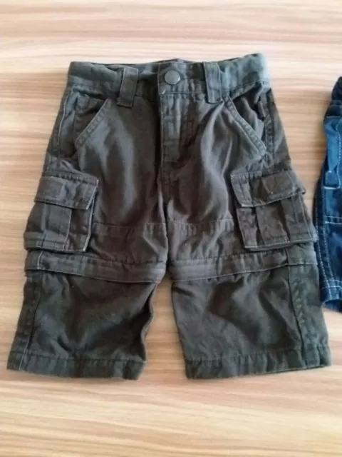 Size 000 - Size 00 Baby Boys Pumpkin Patch & Sprout Brown And Blue Shorts Euc 3