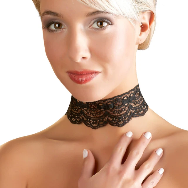 Halsband aus Spitze 5cm breit sexy Kette Modeschmuck für Dirndl "Virgin"