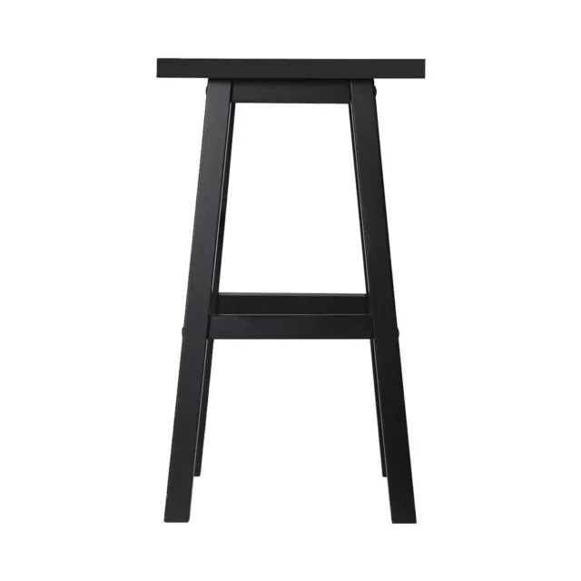 Artiss 2 x Wooden Bar Stools Kitchen Stool Backless Chairs Barstools Black 3