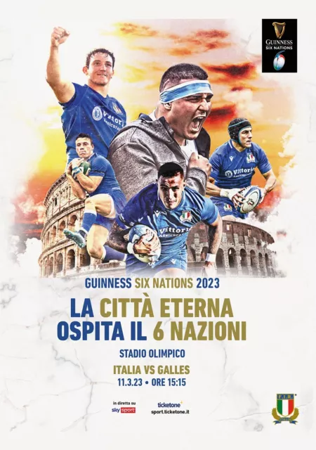 ITALY v  WALES 11 March 2023 GUINNESS SIX NATIONS RUGBY FAN programm