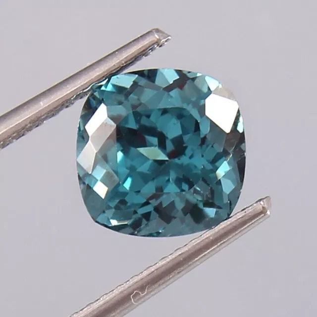 11.5X11.2mm Natural Indicolite Blue Green Tourmaline Cushion Cut Loose Gemstone