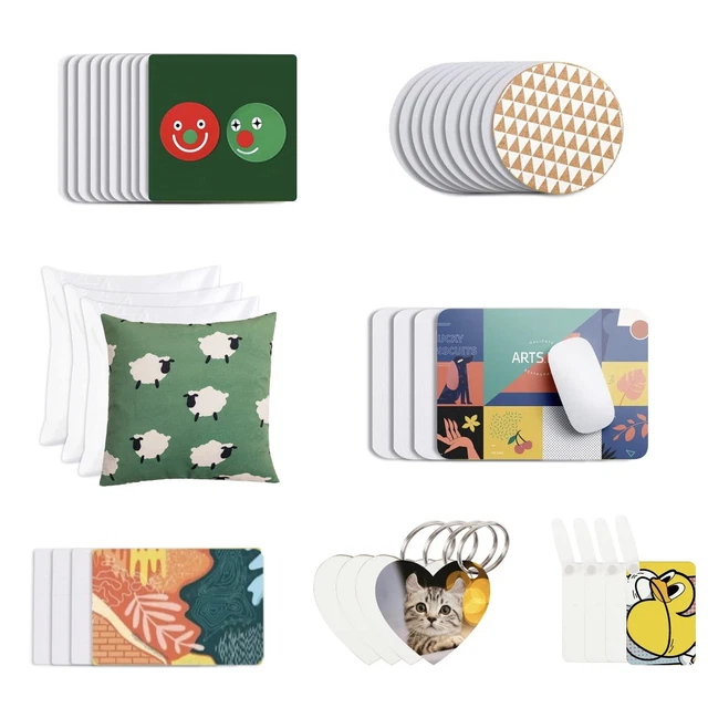 40 PCs Sublimation Blank Product Set, DIY Craft Blank Key Chains