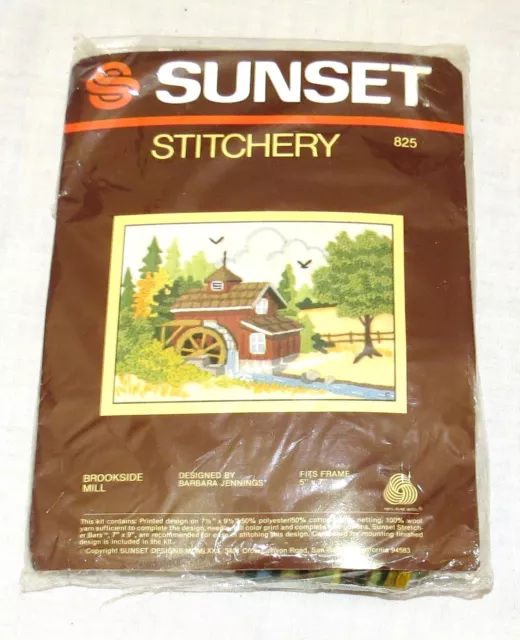 Sunset Stitchery Kit 825 Brookside Mill 5 x 7 inches NEW