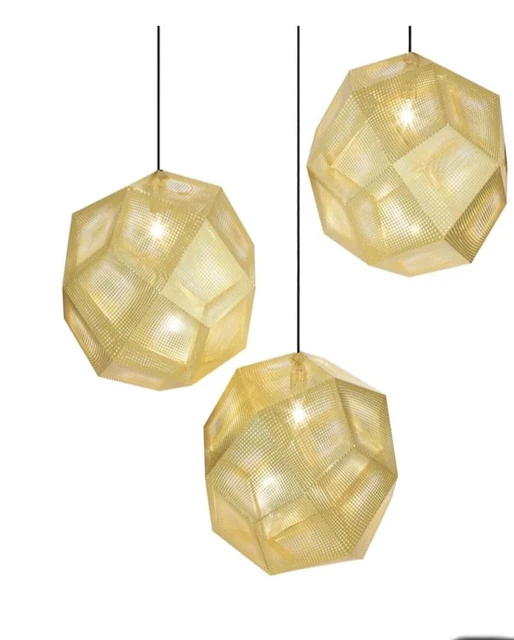 Two Tom Dixon Brass Pendant Light Lamps 2