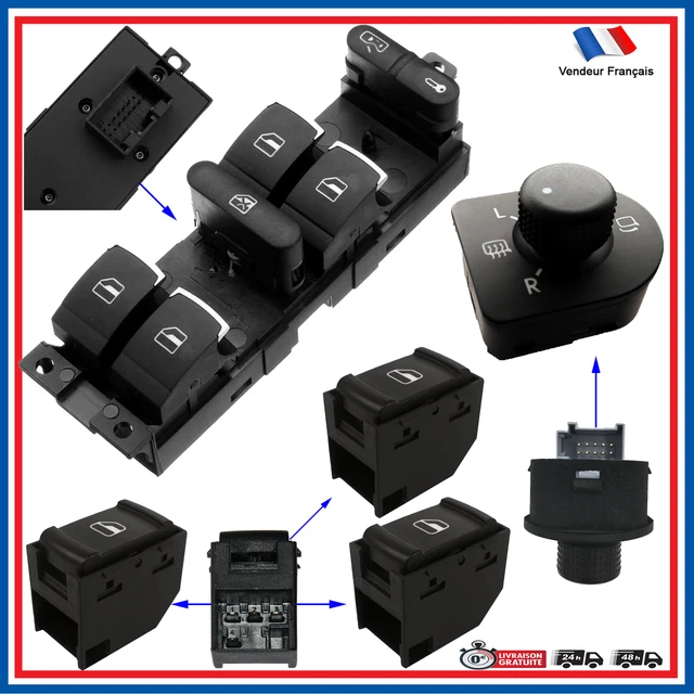 Bouton Commande Interrupteur de Leve vitre & retro VW 3B0959855B01C 3B0959855B