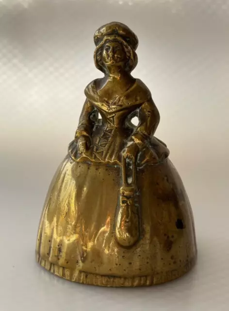 Figural brass clapper bell lady - antiques - by owner