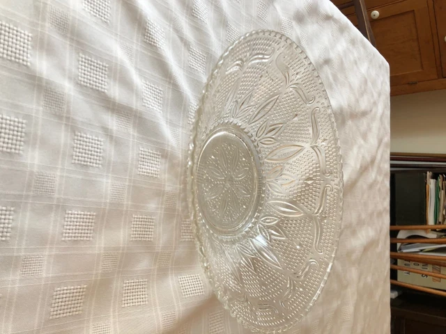 Large Antique Crystal Clear Anchor Hocking Hobnail Oatmeal Sandwich Glass Bowl