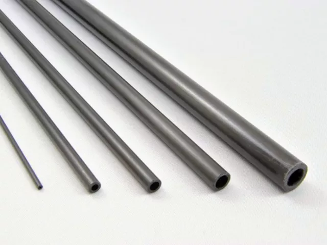 5x 3mm OD x 2mm ID x 800mm Pultruded Carbon Fibre Tubes (T3)