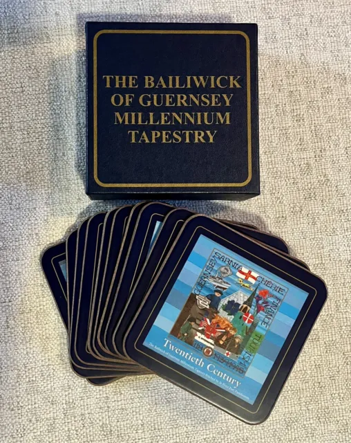 The Bailiwick Of Guernsey Millenium Tapestry Set Of 10 Coasters