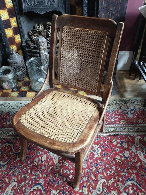 Antique Hardwood and Cane  Bedroom Nursing Chair