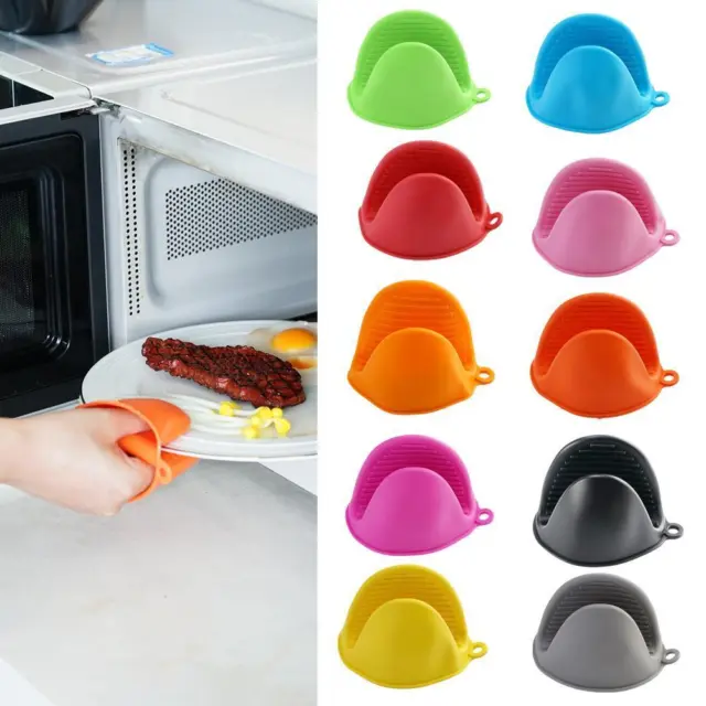 Silicone Pot Oven Holder Mitts Cooking BBQ Heat-Resistant Thick Finger